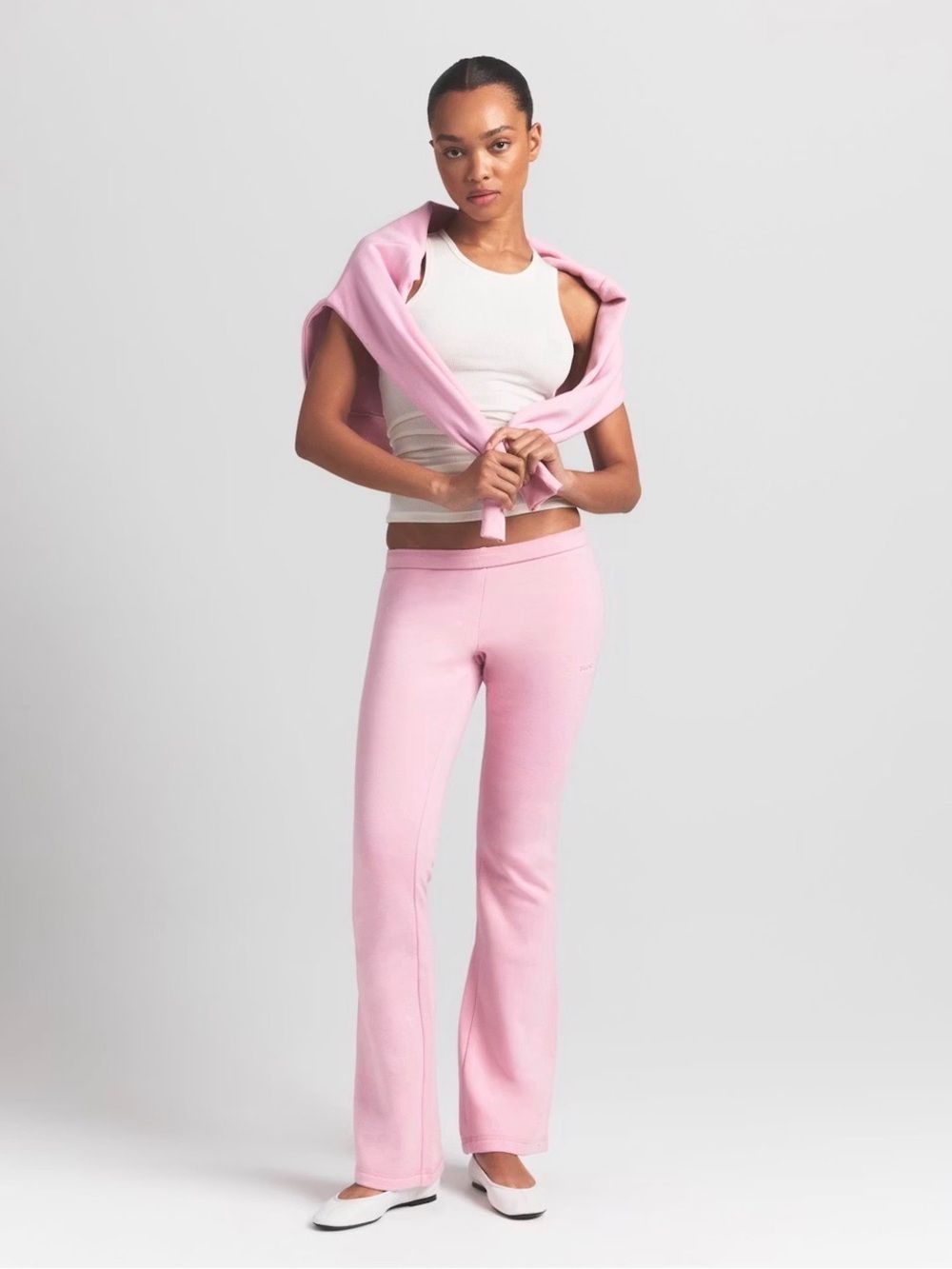 SKIMS COTTON FLEECE SLIM PANT STYLE: BT-PNT-11076W COLOR: HALITE SIZE: L